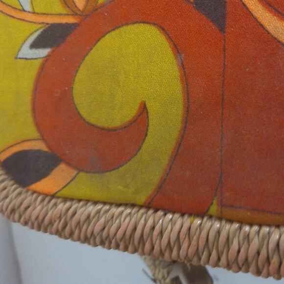 Vintage Sewing Storage Basket Retro Mod Psychedelic Pattern READ - Picture 8 of 9